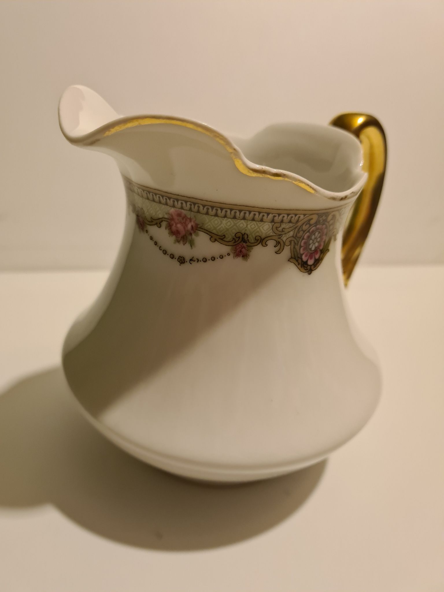Limoges Porcelain Milk Jug P.N.L. decoration Floral frieze