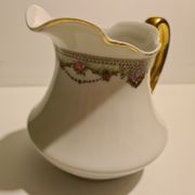 Limoges Porcelain Milk Jug P.N.L. decoration Floral frieze