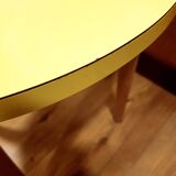 Yellow formica & wood side table