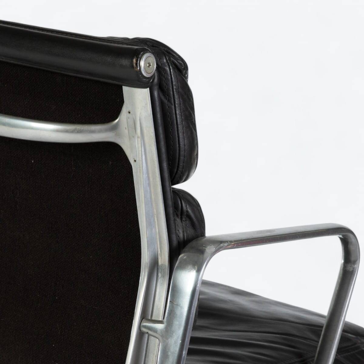 Black Herman Miller Original Eames EA408S ‘Soft Pad’ Desk Aluminium Chair