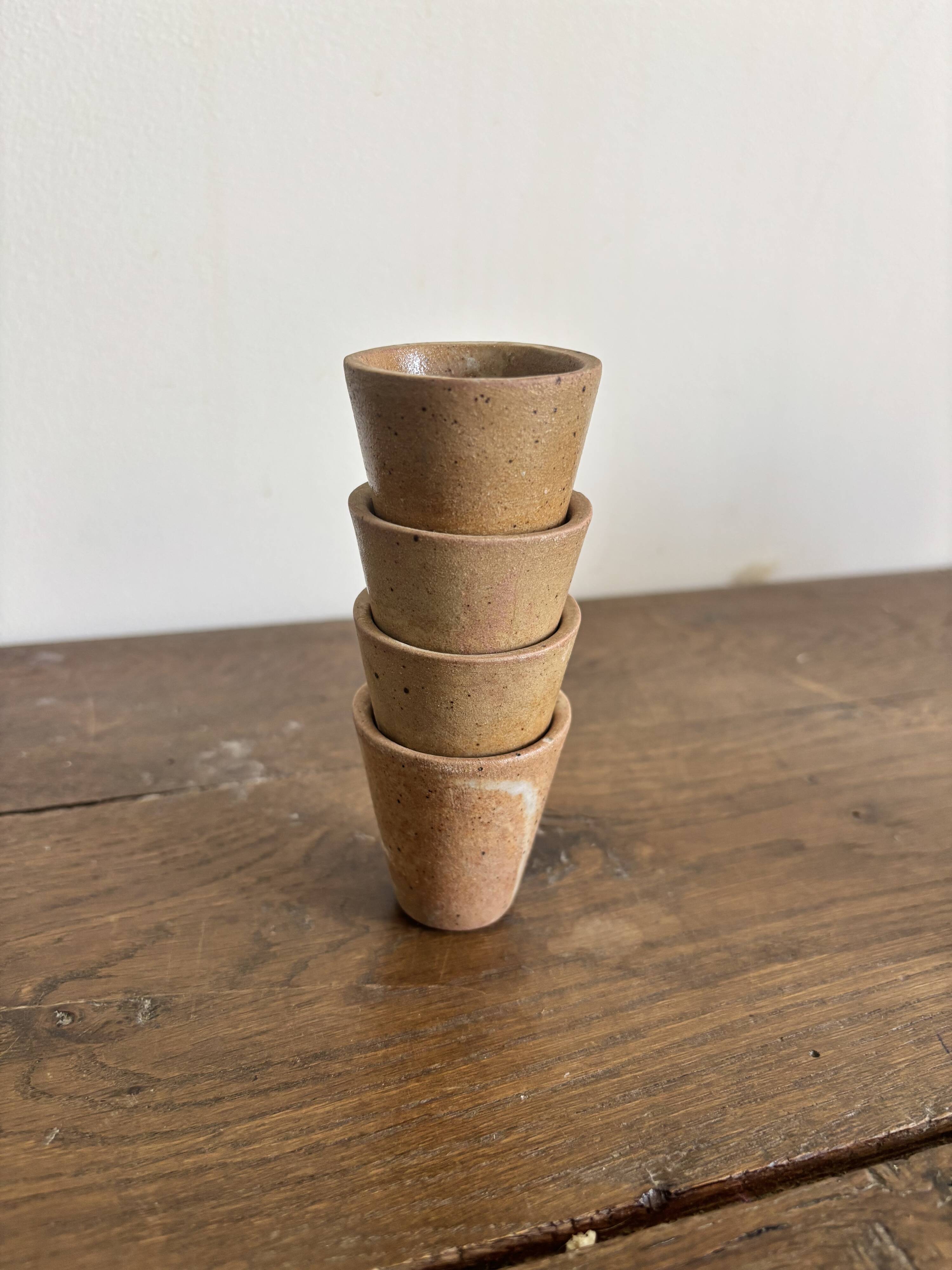 Set of French artisanal stoneware ceramics – 1960s