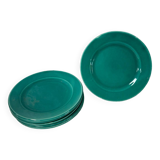 6 earthenware celadon dessert plates