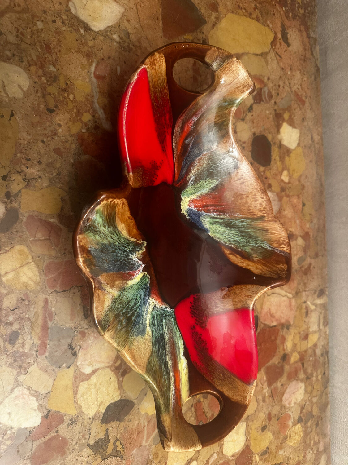 Vintage ceramic bowl / pocket bowl attributed to Vallauris.