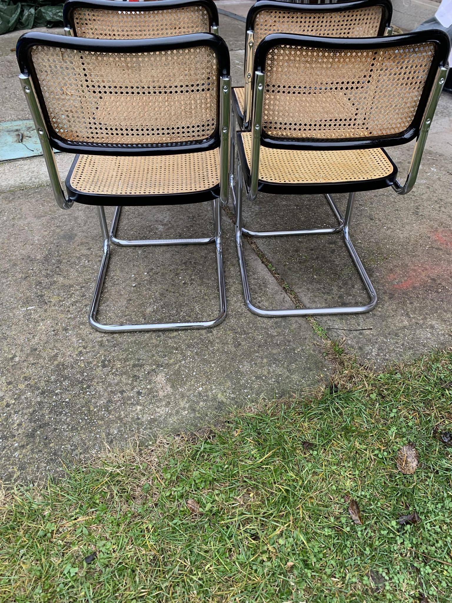 Chaise Cesca Marcel Breuer B32 italienne moderne du milieu du siècle, ensemble de 4 années 70