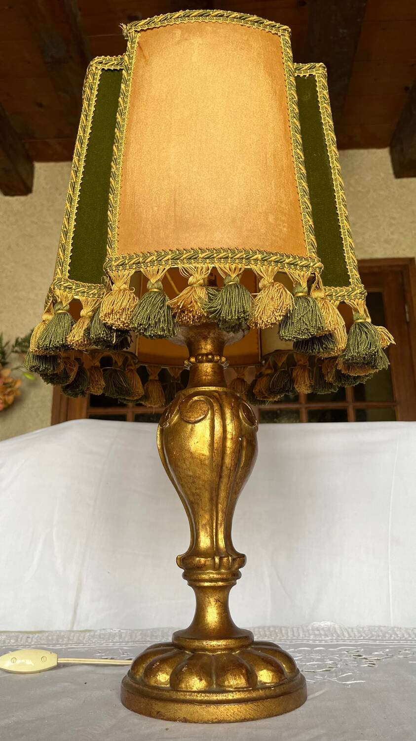 Vintage wooden table lamp