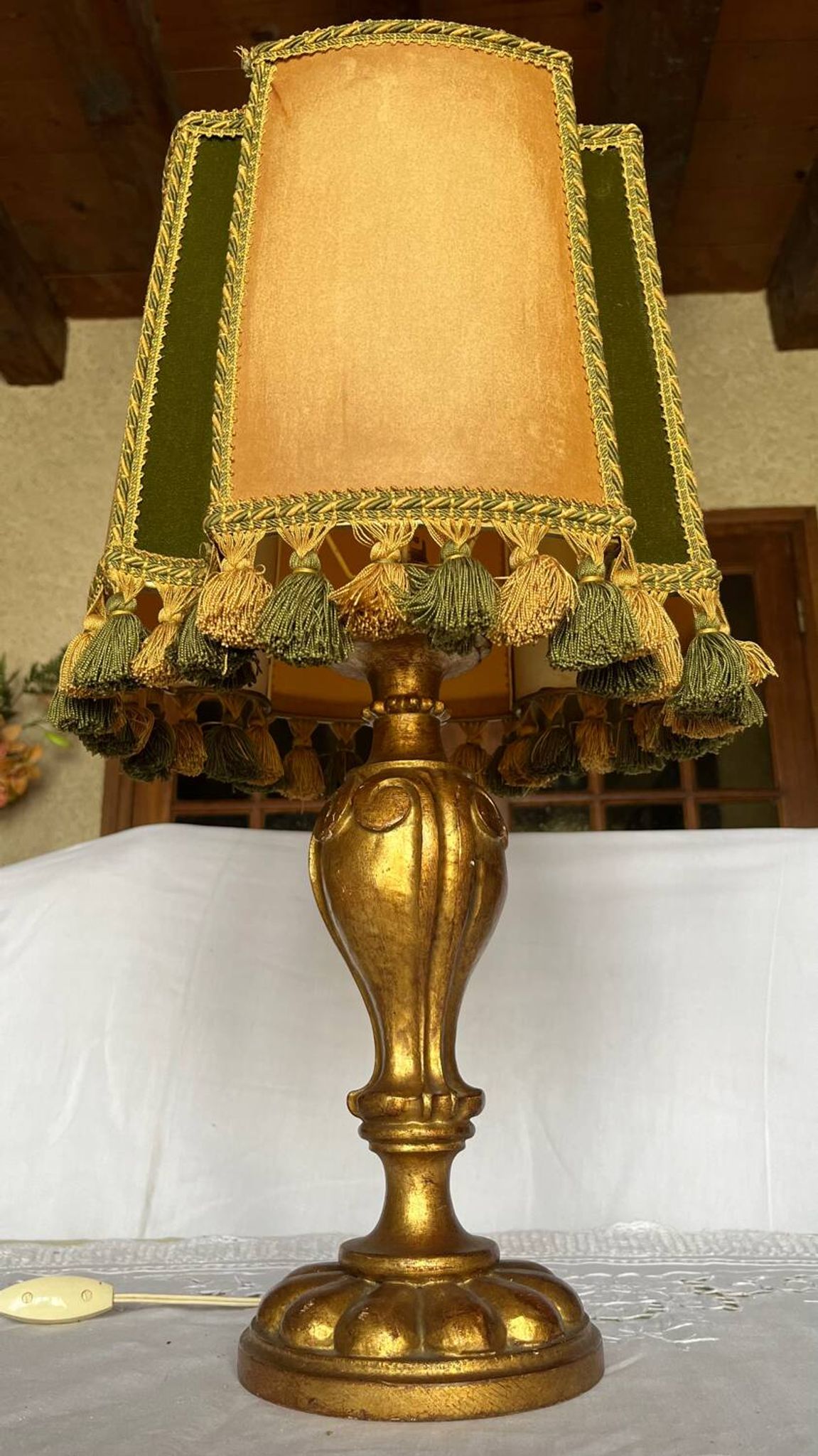 Vintage wooden table lamp