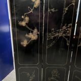 Antique Chinese bedroom screen, inlay of soapstone, jade, ivory, mother-of-pearl