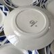 Set of 6 flat plates Badonviller model Courtilles royal blue art deco 30s