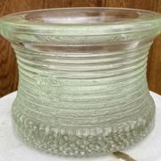 Vacuum pocket container art deco modernist glass, crystal stamp to decipher