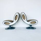 Pair of "Gluon" swivel armchairs by Marc Newson for Moroso, 1990's