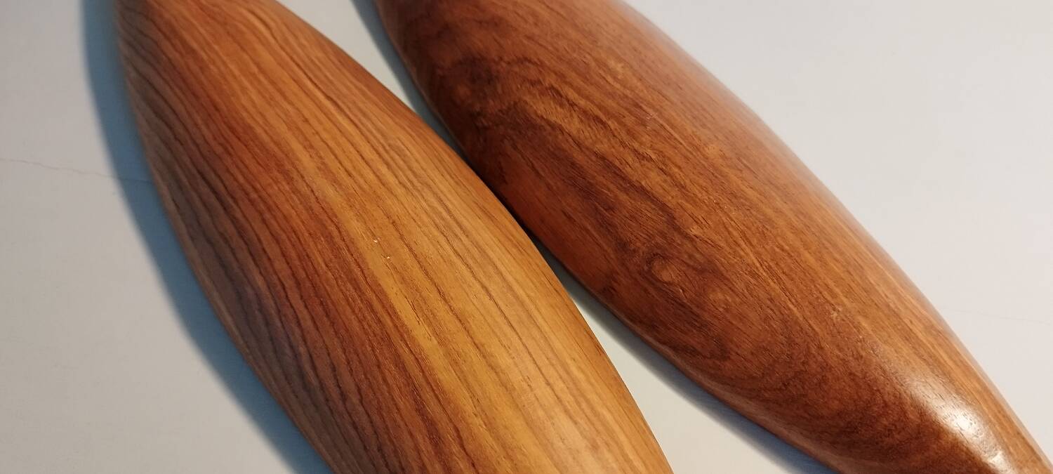 Pair of wooden appetizer dishes