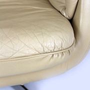 Vintage Finnish Leather Swivel Lounge Chair with Adjustable Recline, 1970s