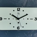 Vintage formica clock rectangular silent wall clock "Odo blue black"