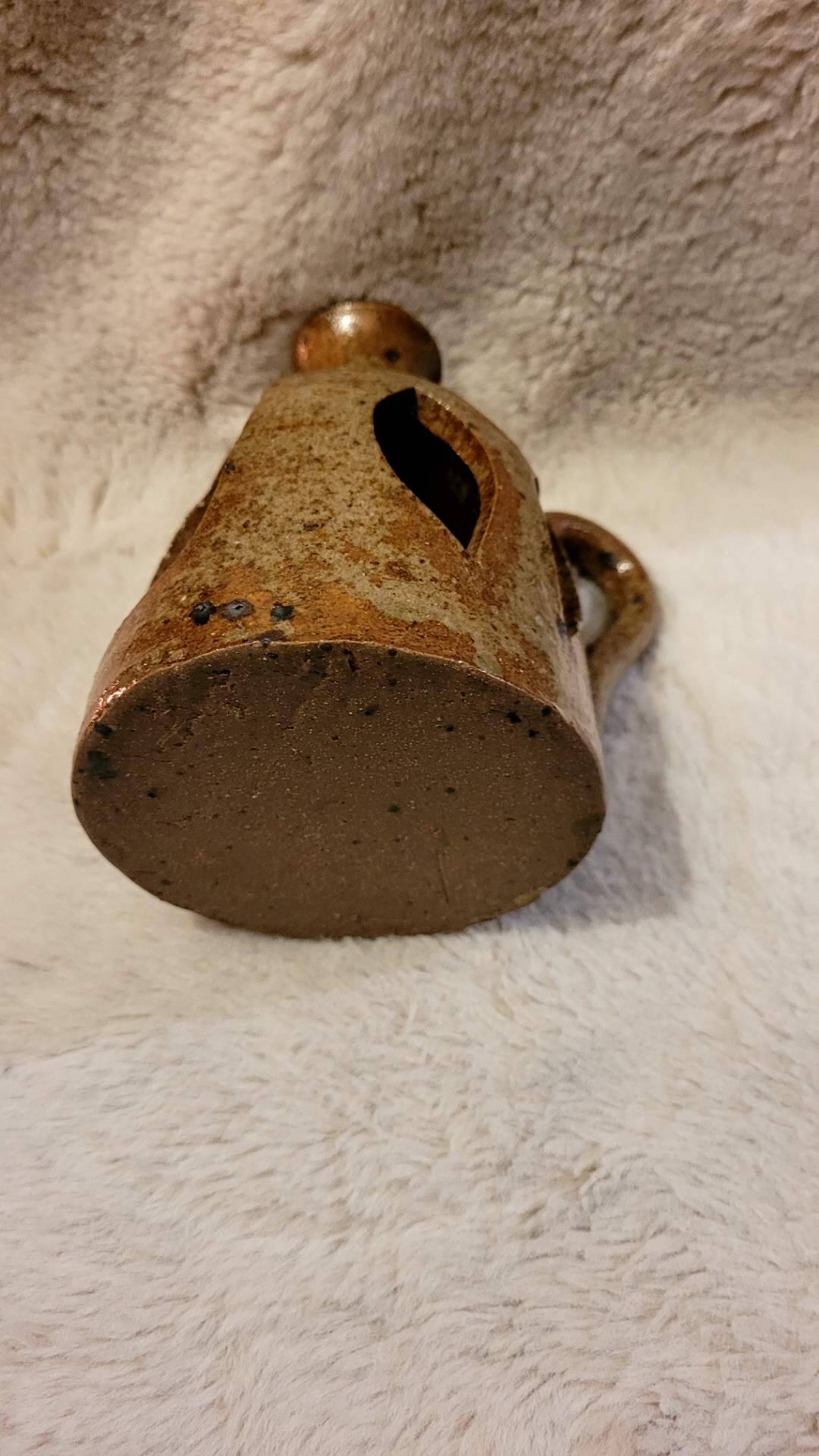 Vintage stoneware candle holder