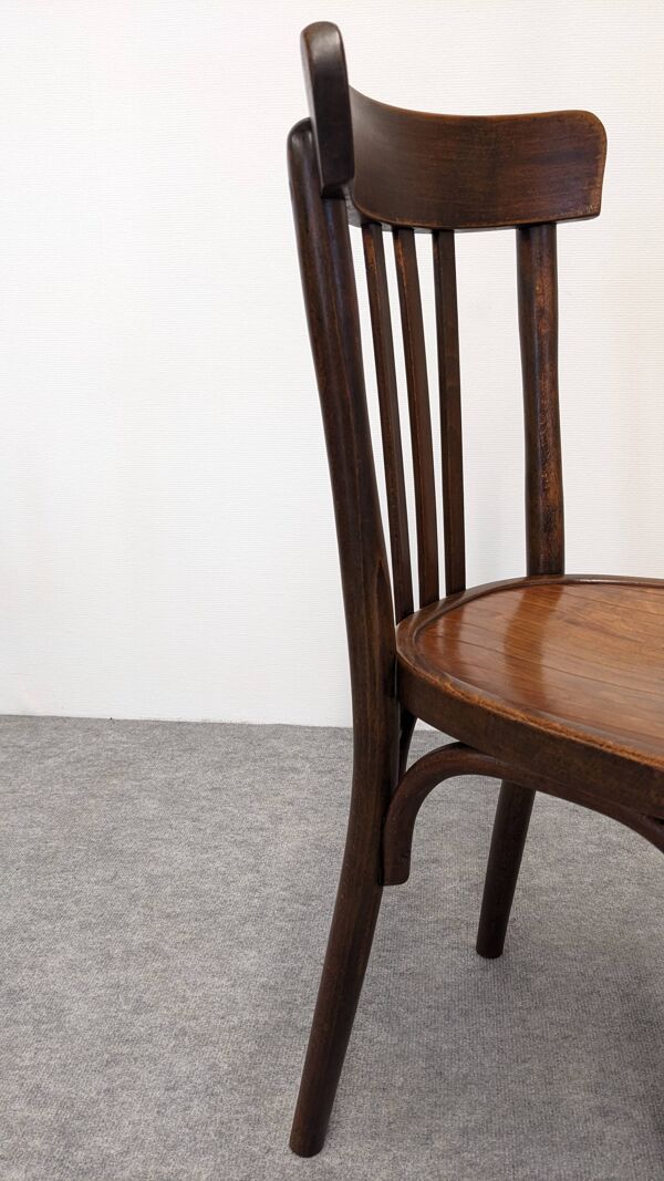 Chaise bistrot Baumann en hêtre courbé, France vers 1930