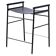 Contemporary artisan bar stool in navy blue leather and black rubber metal.