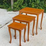 3 Louis XV solid wood nesting coffee tables