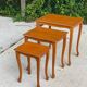 3 Louis XV solid wood nesting coffee tables