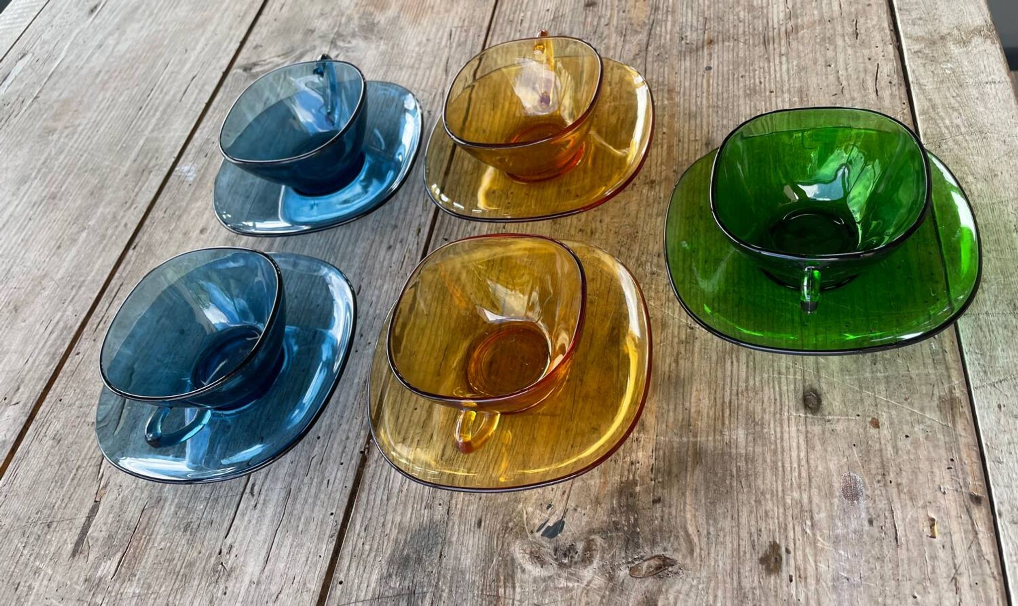 5 francais vintage/tasses à café vereco