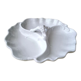 Plat à 3 compartiments en porcelaine blanche