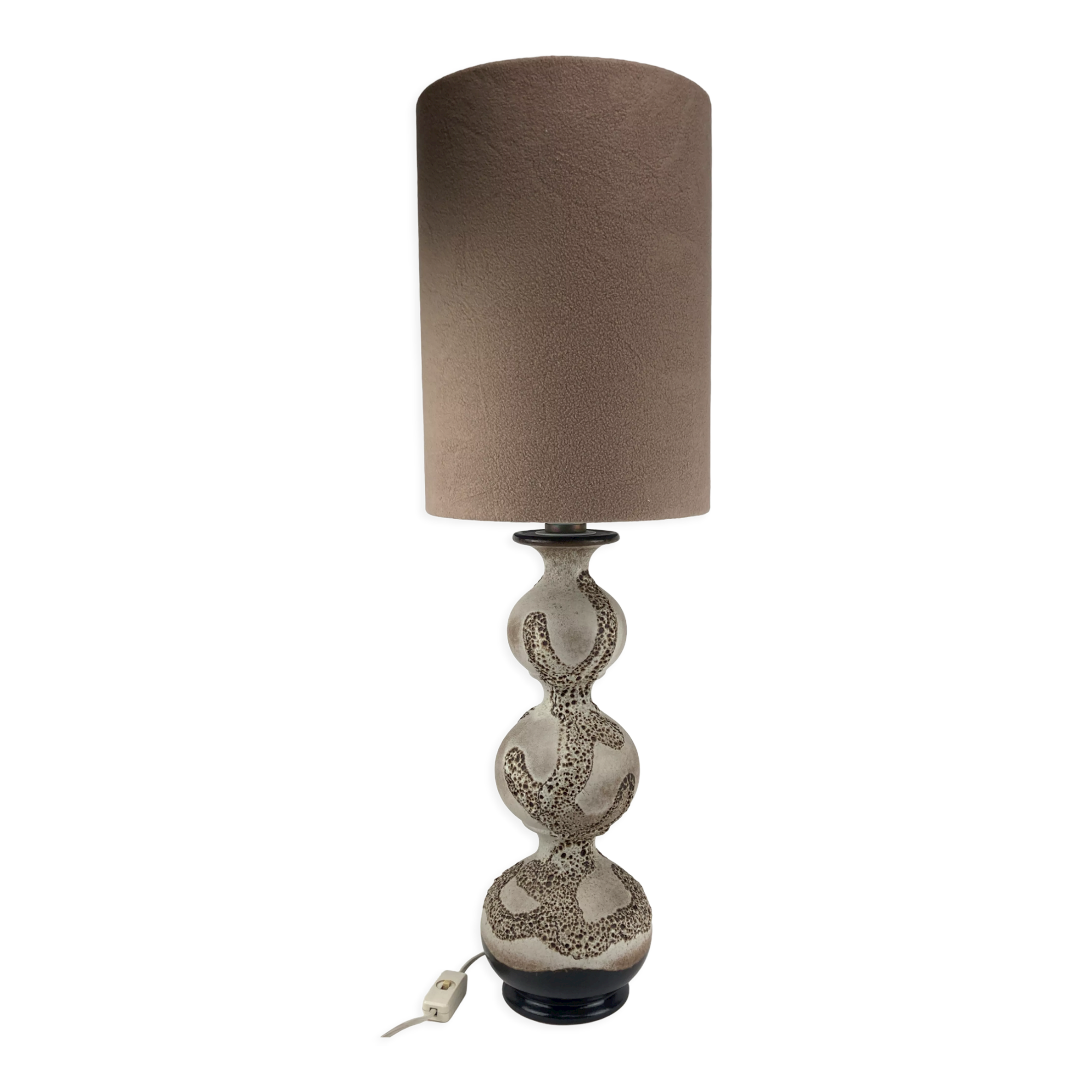 Free form bubbly wavy ceramic table lamp by Kaiser Leuchten, Germany 1960s