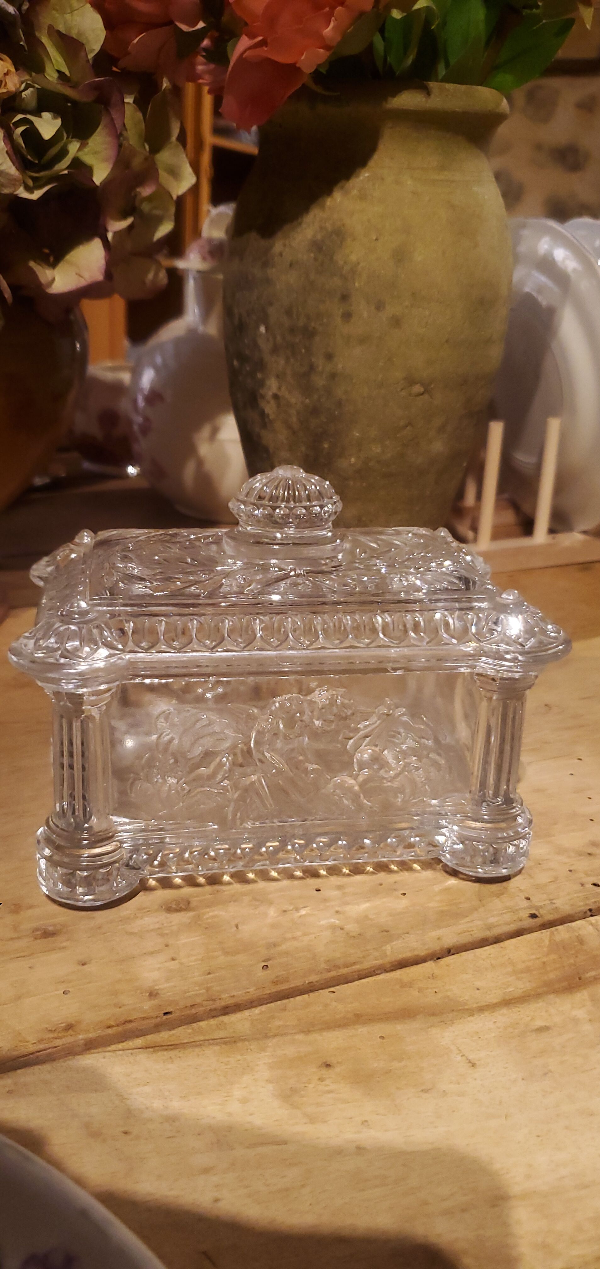 Bonbonnière en cristal 19ème siècle