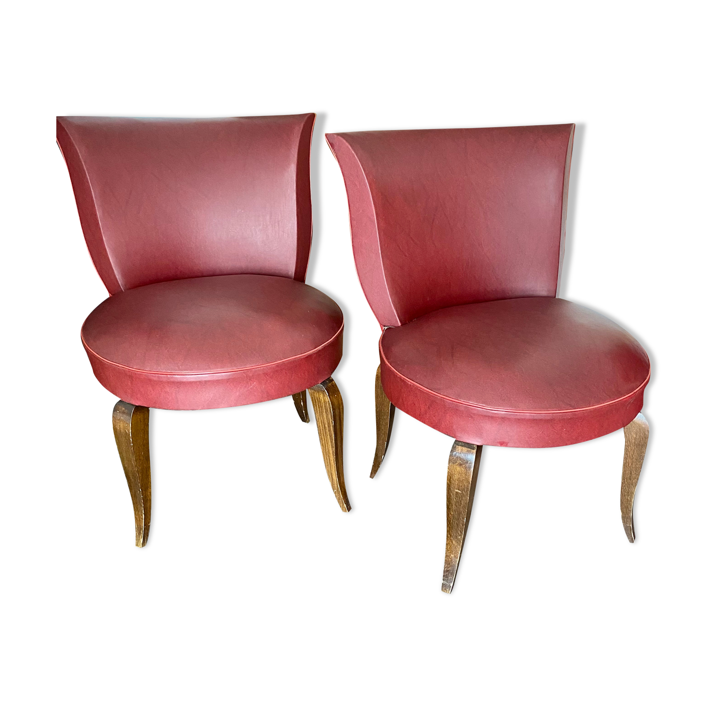 Lot 2 red toad armchair Bordeaux