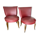 Lot 2 red toad armchair Bordeaux