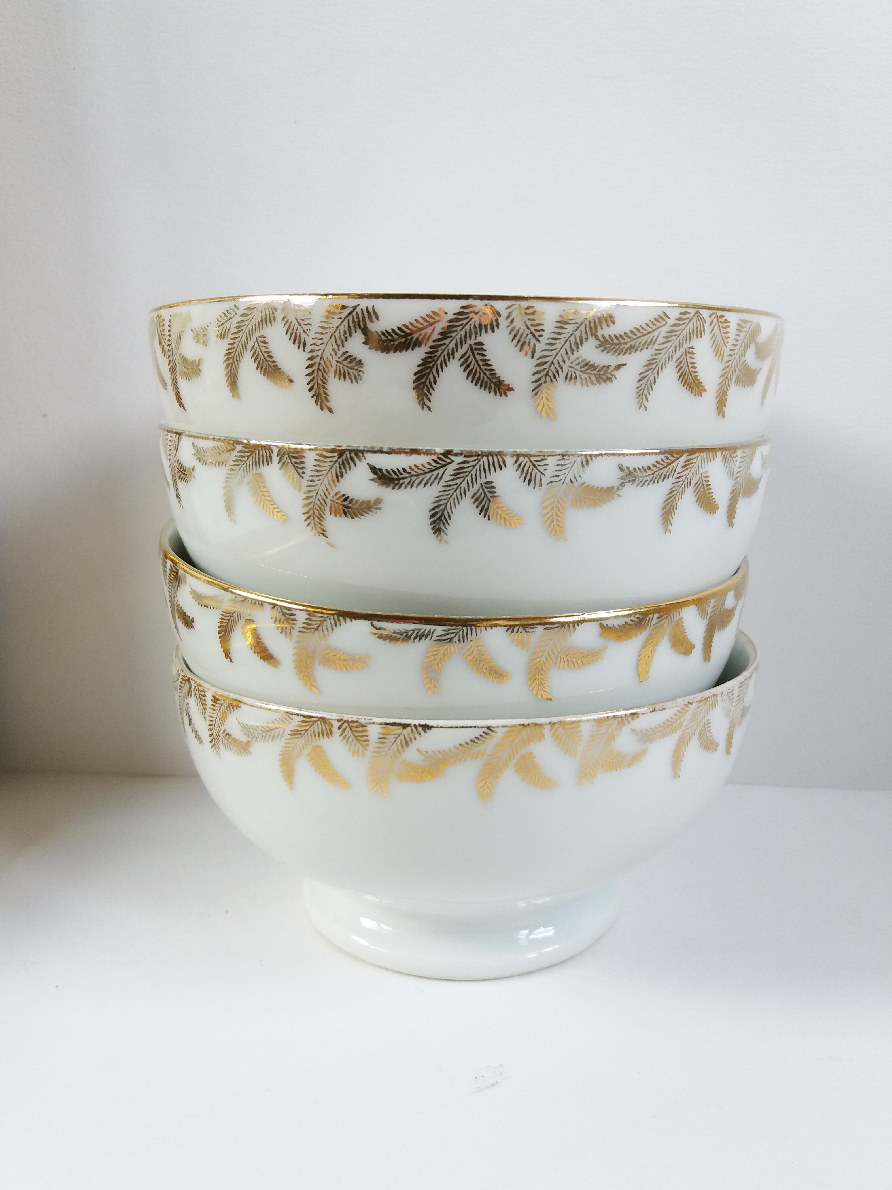 Set 4 bowls golden palms