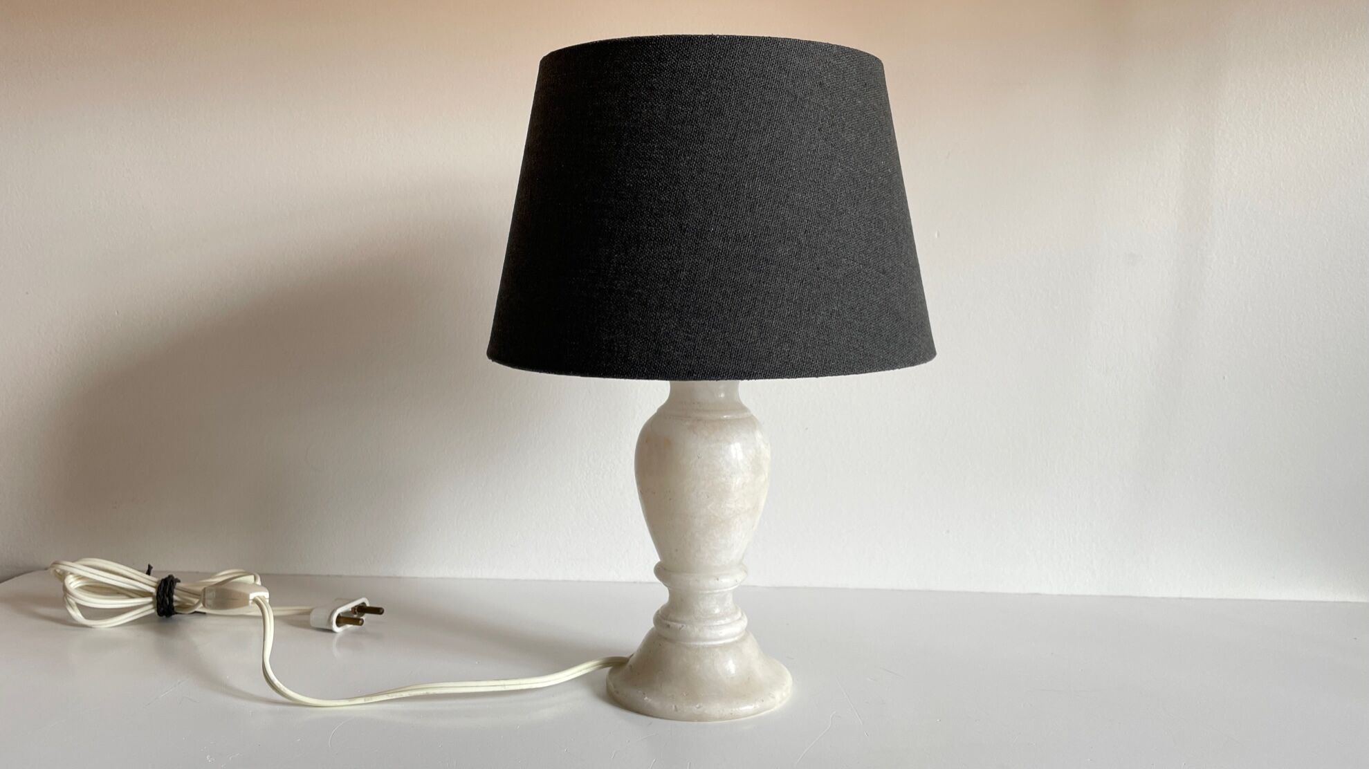 Lampe pieds en pierre d’albatre vintage