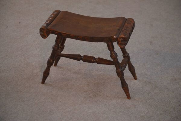 Tabouret rustique en pin 1960
