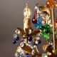Vintage brass and Murano glass chandelier