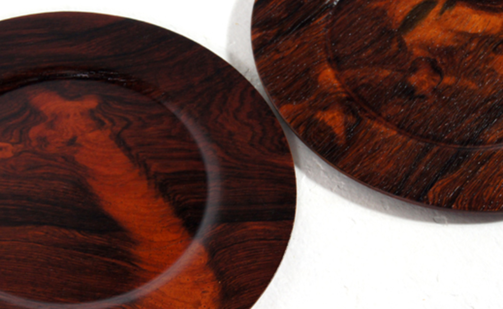 Lot of 10 plates to eat in rosewood danish design vintage retro camping