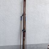 Vintage skis with poles