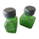 Salt/pepper green glass jars on metal base