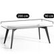 Table am/pm walnut and glass