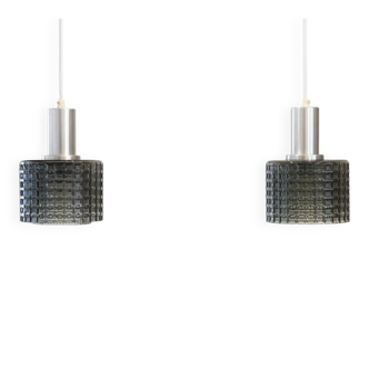 Set of two Carl Fagerlund pendant lamps for Orrefors
