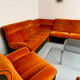 Canapé d angle vintage modulable orange design années 70 pop 