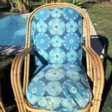 Pair of rattan armchairs "Audoux-Minnet" 1960