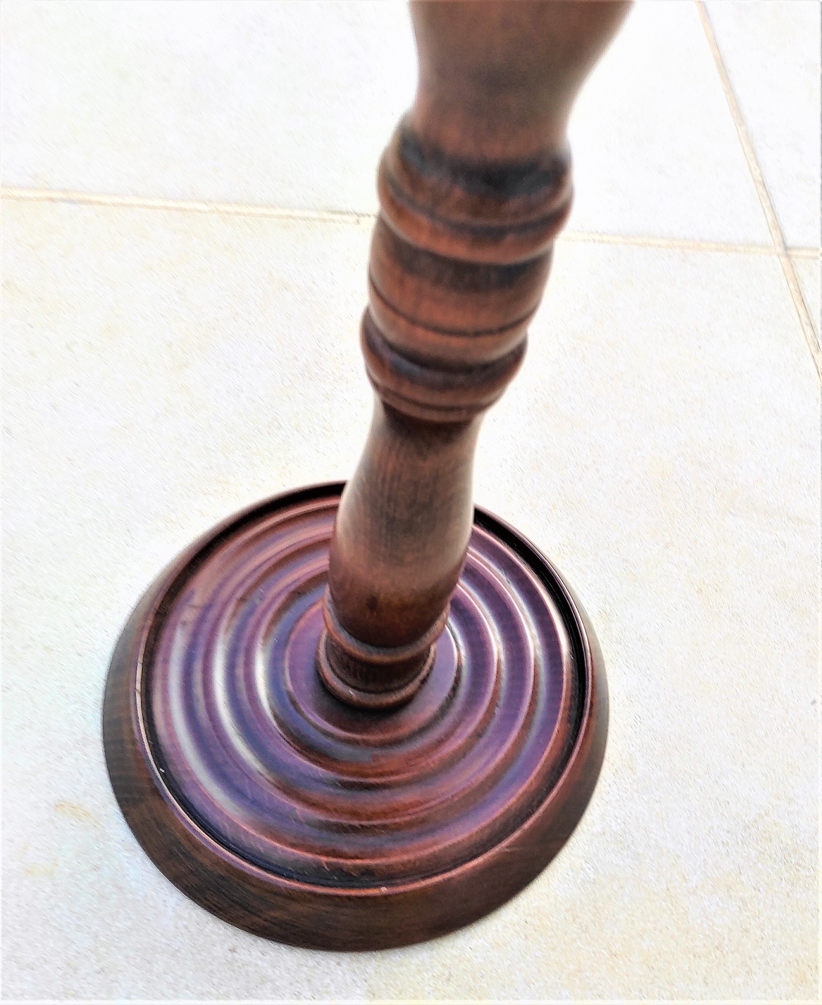 Ashtray on rustic wood stand circa 1970