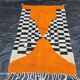 Handmade wool Beni Ouraine rug, size 100 x 200 cm
