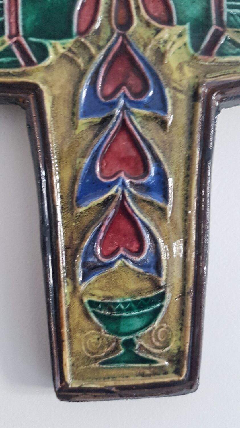 Enamelled ceramic cross JC Taburet