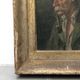Portrat painting old man smoking a pipe