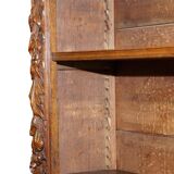 Large Victorian oak carved angular library