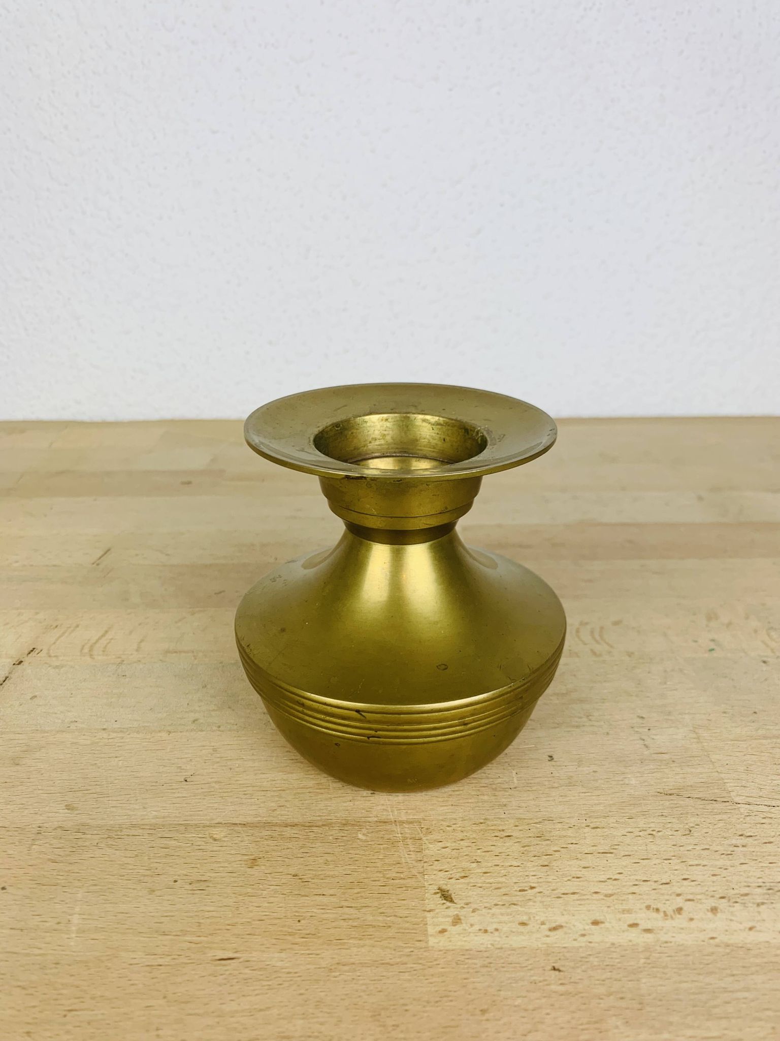Vintage gold-plated brass candle holder