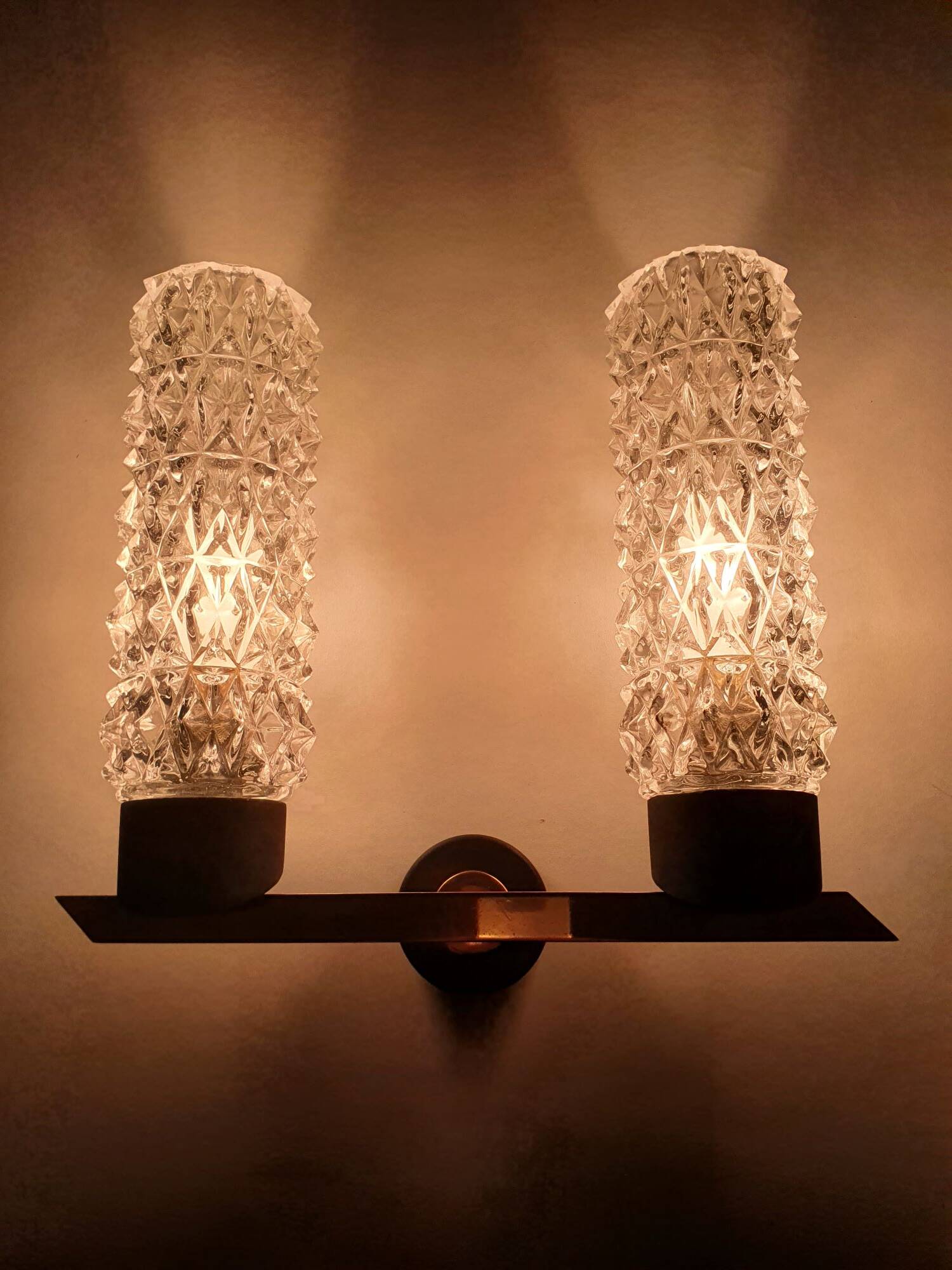 Pair of Arlus designer gold wall lights