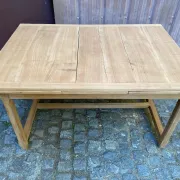Renovated extendable farmhouse table in solid wood 140-240cm 1960