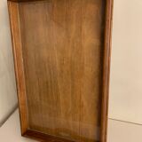 Old wooden and glass tray