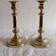Old pair of candlesticks, bronze torches of the Louis Philippe period