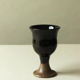 Mazagran in deep brown glazed stoneware, by Jean Linard